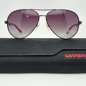 Carrera 8010 Matte Brown Frame Polarized Brown Gradient Lens Aviator Sunglasses